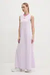 Šaty adidas Tiro fialová barva, maxi, JP3067