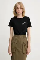 Bavlněné tričko BOSS Orange dámské, černá barva, 50545288