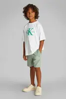 Dětské bavlněné tričko Calvin Klein Jeans bílá barva, s aplikací, IB0IB02452