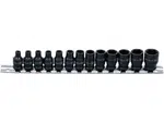 BGS Technic BGS 5296 Nástrčné hlavice 1/4" šestihran 4 ÷ 14 mm, rázové (Sada 13 ks)