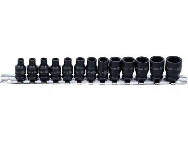 BGS Technic BGS 5296 Nástrčné hlavice 1/4" šestihran 4 ÷ 14 mm, rázové (Sada 13 ks)