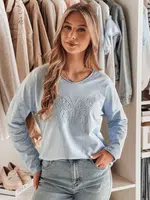 Bluzka damska one size oversize FLOFLY błękitna Dstreet