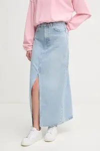Bavlněná džínová sukně Pepe Jeans MAXI SKIRT HW STUD