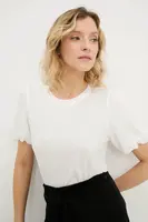 Plátěné tričko Answear.LAB dámské, bílá barva