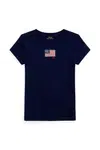 Dětské bavlněné tričko Polo Ralph Lauren tmavomodrá barva, 313971138002