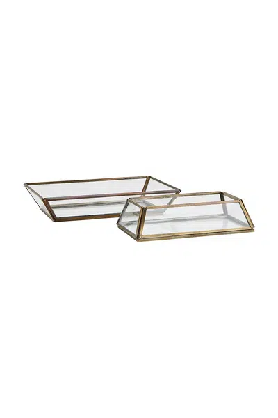Sada táců Madam Stoltz 2-pack průhledná barva