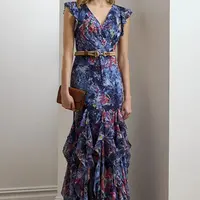 Šaty Lauren Ralph Lauren tmavomodrá barva, maxi, 253976966