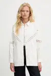 Džínová bunda Answear.LAB bílá barva, přechodná, oversize