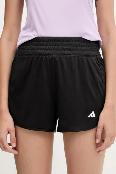 Tréninkové šortky adidas Performance Pacer černá barva, high waist