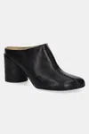 Kožené pantofle MM6 Maison Margiela dámské, černá barva, na podpatku, S59WX0071