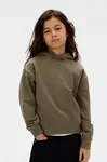 Dětská bavlněná mikina Calvin Klein Jeans zelená barva, s kapucí, hladká, IB0IB02525