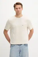 Bavlněné tričko Tommy Hilfiger pánské, béžová barva, MW0MW37283