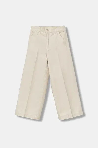 Dětské bavlněné kalhoty United Colors of Benetton béžová barva, 4YPNCF052