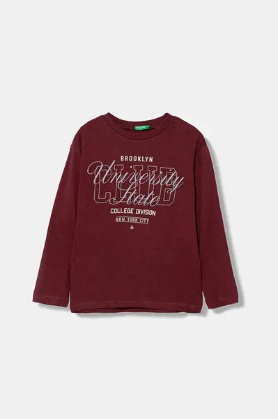 Dětské bavlněné tričko s dlouhým rukávem United Colors of Benetton