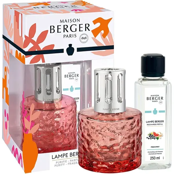 Maison Berger Paris Dárková sada katalytická lampa Mirage Summer Coral + náplň Fresh Spirit 250 ml