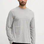 Bavlněné pyžamové tričko s dlouhým rukávem United Colors of Benetton pánské, šedá barva, s potiskem, 30964M021