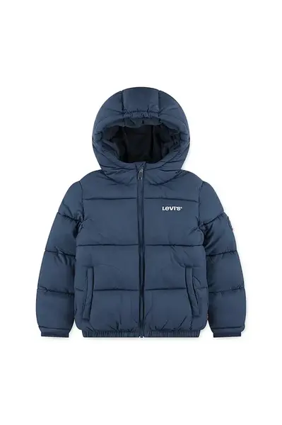 Dětská bunda Levi's HVWT PUFFER WITH LOGO ELAS tmavomodrá barva, 8EN633