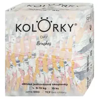 KOLORKY DAY Jednorázové EKO plenky štětce L (8-13 kg) 19 kusů, poškozený obal