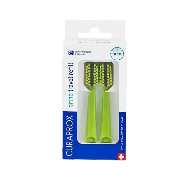 CURAPROX CS 5460 Travel set Ortho Náhradní hlavice Zelený 2 kusy