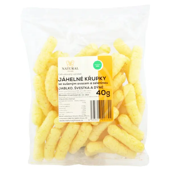 NATURAL JIHLAVA Křupky jáhlové jablko švestka a dýně natural 40 g