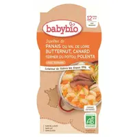 BABYBIO Pastinák s máslovou dýní, kachnou a polentou 2x200 g
