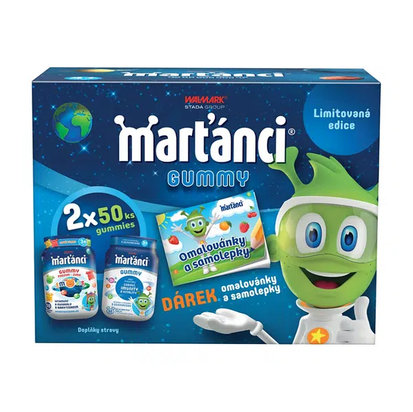 WALMARK Marťánci multivitamin gummies 50 + 50 tablet DÁREK Marťabox