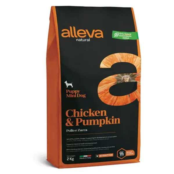 ALLEVA Natural Puppy Mini Chicken&Pumpkin granule pro štěňata 2 kg