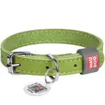 WAUDOG Classic Kožený obojek pro psy zelený, Velikost: XXS