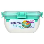 SISTEMA To go krabička s miskou na salát a příborem zelená 1,1 l