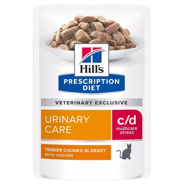 HILL'S Prescription Diet c/d Multicare Stress kuře kapsičky pro kočky 12 x 85 g