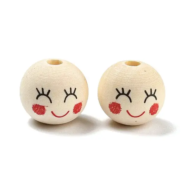 Printed Wood European Beads