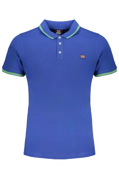 NORWAY 1963 MEN'S BLUE SHORT SLEEVE POLO SHIRT