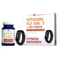 PHARMA ACTIV Vitamín K2 MK 7+ D3 Forte 125 tablet 88 g+Fitness náramek