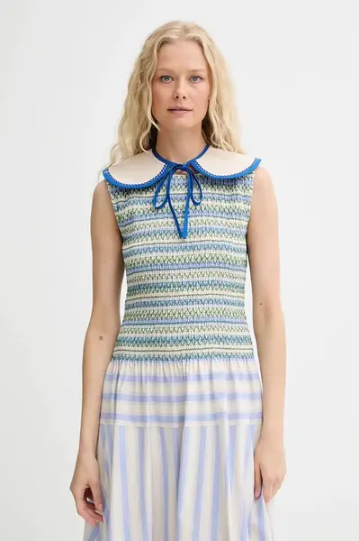 Ozdobný límec z džínoviny Renewed creative upcycling