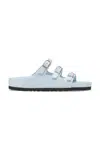 Kožené pantofle Birkenstock Florida EXQ D-Buckle dámské, modrá barva, 1030950