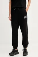 Tepláky EA7 Emporio Armani černá barva, s potiskem, AF12473.7W000418