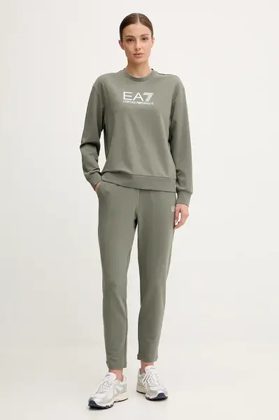 Tepláková souprava EA7 Emporio Armani dámská, zelená barva, AF13135.7W000115