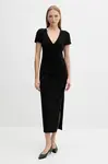 Šaty Armani Exchange černá barva, maxi, přiléhavé, XW000665 AF10872