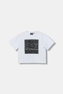 Dětské tričko EA7 Emporio Armani bílá barva, 7G000112 AF14883