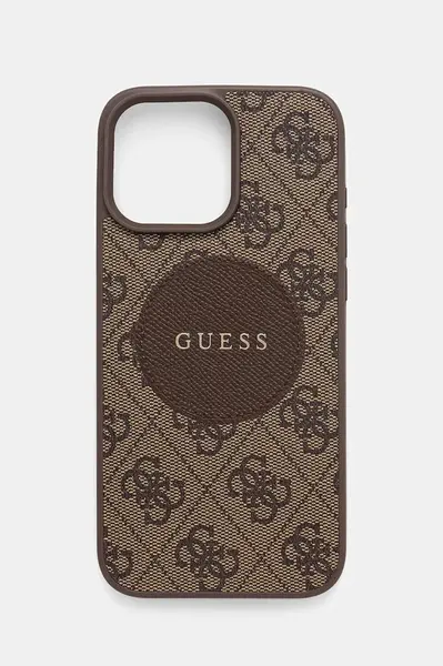 Obal na telefon Guess iPhone 16 Pro Max hnědá barva, GUHMP16XP4PGRSGW