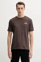 Bavlněné tričko EA7 Emporio Armani pánské, šedá barva, s potiskem, AF10375.7M000567