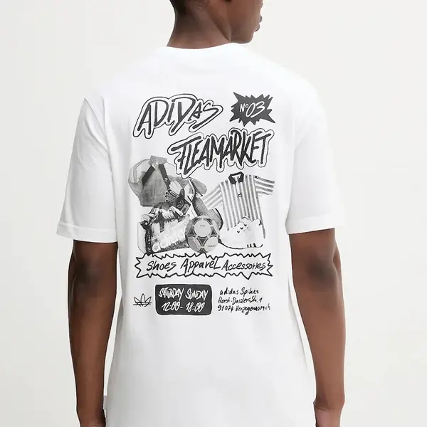 Bavlněné tričko adidas Originals Graphic LO TS pánské, bílá barva, s potiskem, JW3018