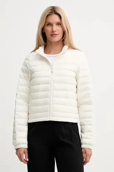 Péřová bunda Calvin Klein béžová barva, přechodná, LV044C513G