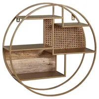 MID.YOU NÁSTĚNNÝ REGÁL, mangové dřevo, ratan, 62/62/17 cm