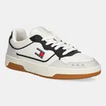 Kožené tenisky Tommy Jeans TJM CUPSOLE ELEVATED LEATHER pánské, bílá barva, EM0EM01585