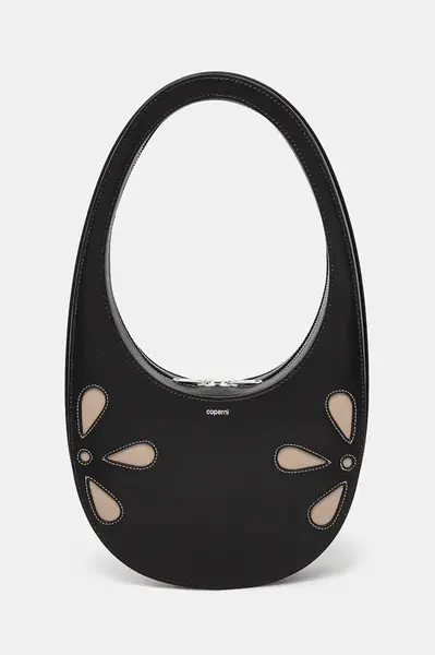 Kožená kabelka Coperni Petal Swipe černá barva, COPBA01PF6031