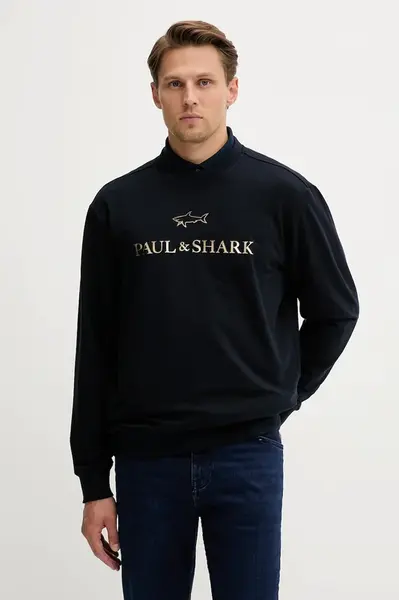 Mikina Paul&Shark pánská, tmavomodrá barva, s potiskem, 15311822