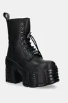 Kožené kotníkové boty New Rock CRUST NEGRO, TOWER MAX
