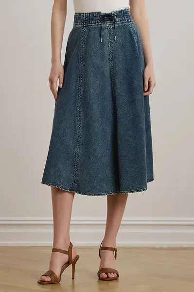 Bavlněná džínová sukně Lauren Ralph Lauren