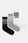 Dětské ponožky Vans Classic Check Crew 3-pack bílá barva, VN000Q1QY281
